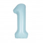Pastel Blue Giant Number Supershape Foil Balloons - Numbers 0 - 9 - Inflated