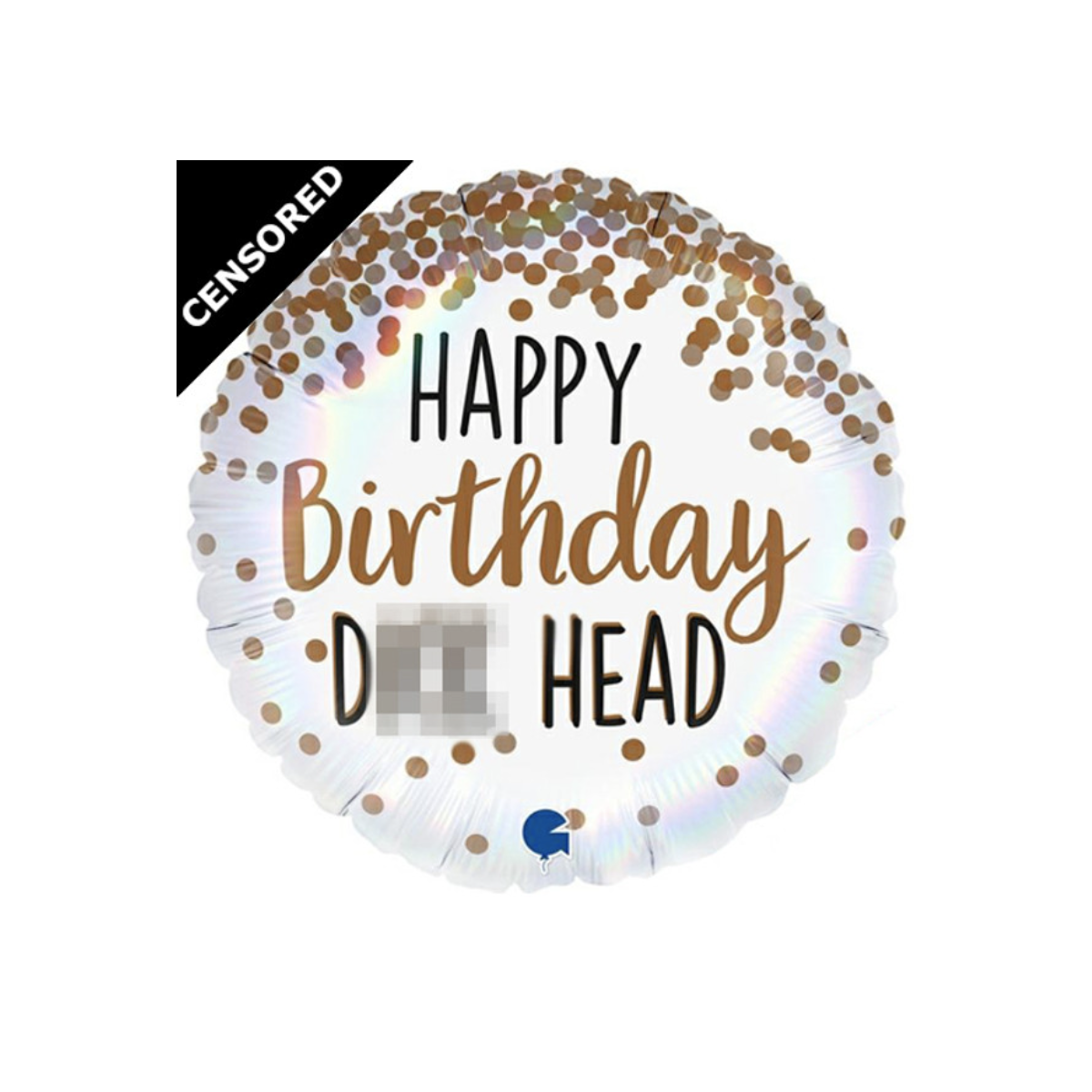 Happy Birthday D*** Head Foil Balloon - Inflated