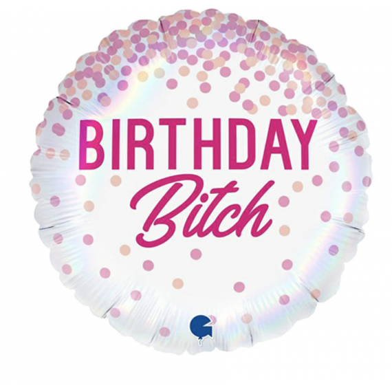 Birthday B***h Head Foil Balloon - Inflated