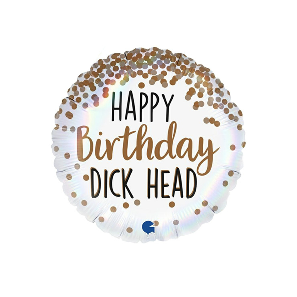 Happy Birthday D*** Head Foil Balloon - Inflated