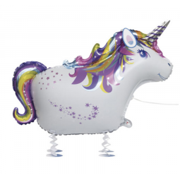 Unicorn Walking Pet Foil Balloon - Inflated