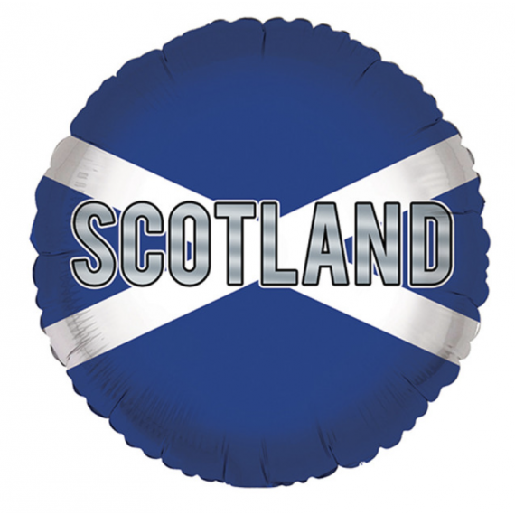 Scotland Flag Round Foil Balloon - Inflated Scotland Flag Round Foil Balloon - Inflated