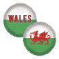 Wales Flag Round Foil Balloon - Inflated Wales Flag Round Foil Balloon - Inflated