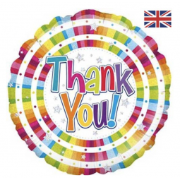 Thank You Round Foil Balloon - Inflated