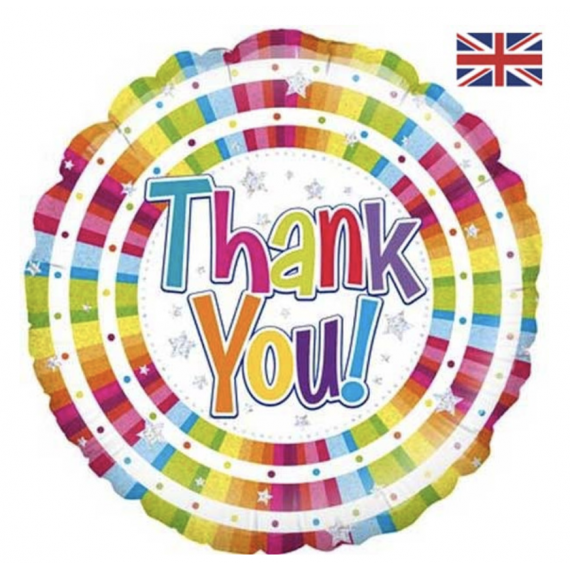 Thank You Round Foil Balloon - Inflated Thank You Round Foil Balloon - Inflated