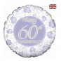 60th Anniversary Round Foil Balloon - Inflated 60th Anniversary Round Foil Balloon - Inflated