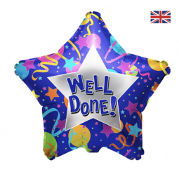 Well Done Star Foil Balloon - Inflated