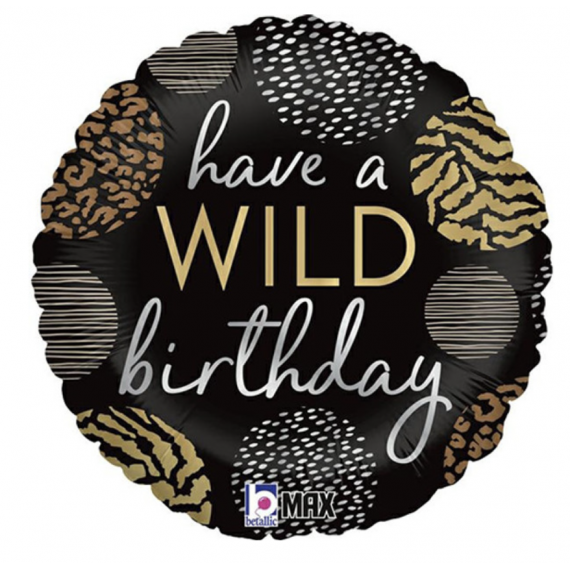 Wild Birthday Foil Balloon - Inflated