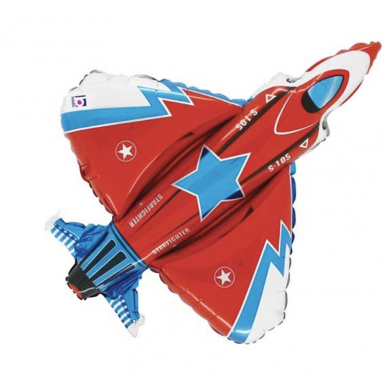 Red Plane Supershape Foil Balloon - Inflated Red Plane Supershape Foil Balloon - Inflated