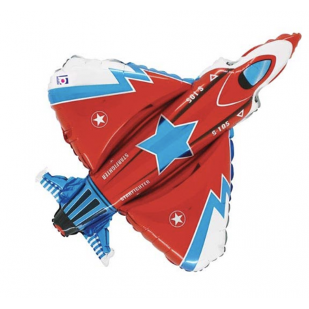 Red Plane Supershape Foil Balloon - Inflated