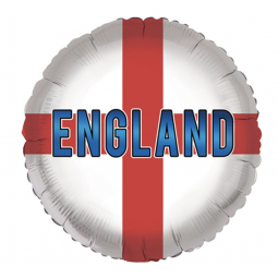 England Flag Round Foil Balloon - Inflated