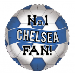 Football Chelsea Round Foil Balloon - Inflated