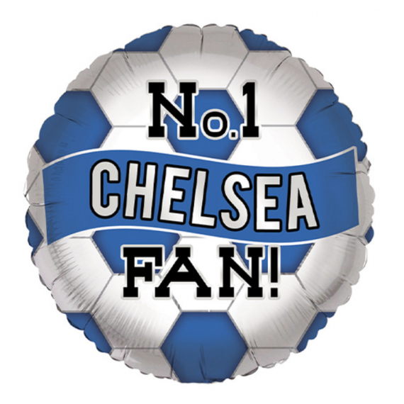 Football Chelsea Round Foil Balloon - Inflated Football Chelsea Round Foil Balloon - Inflated