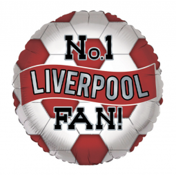 Football Liverpool Round Foil Balloon - Inflated