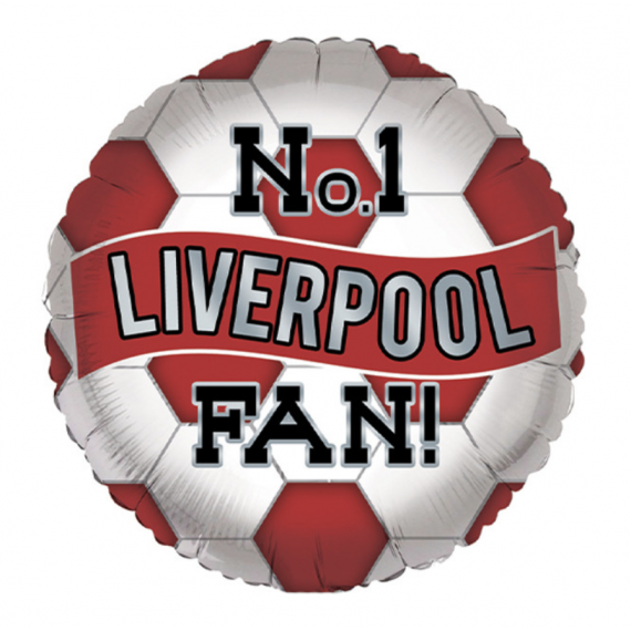 Football Liverpool Round Foil Balloon - Inflated Football Liverpool Round Foil Balloon - Inflated