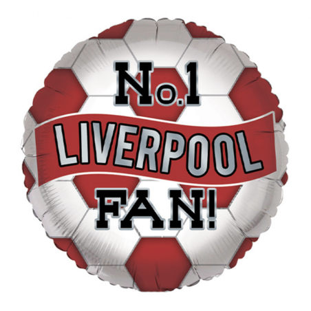 Football Liverpool Round Foil Balloon - Inflated