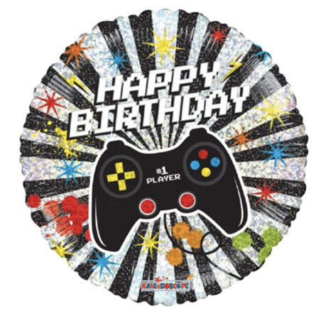 Gaming Round Foil Balloon - Inflated