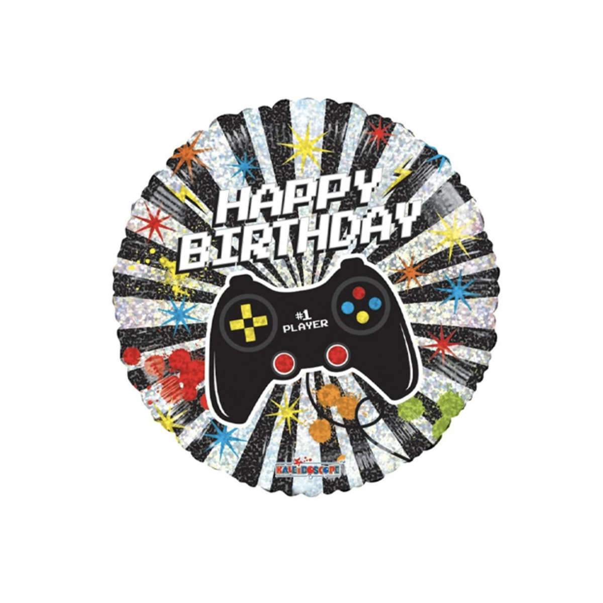 Gaming Round Foil Balloon - Inflated