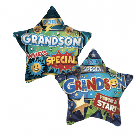 Special Grandson Star Foil Balloon - Inflated