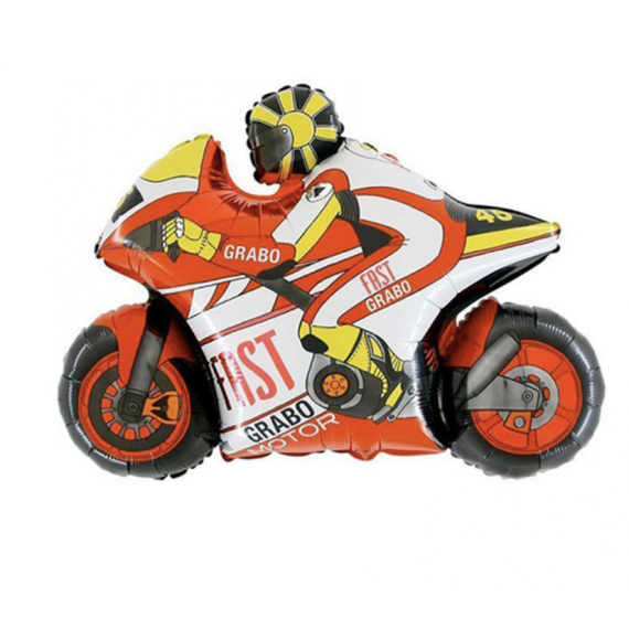 Red Motorbike Supershape Foil Balloon - Inflated Red Motorbike Supershape Foil Balloon - Inflated