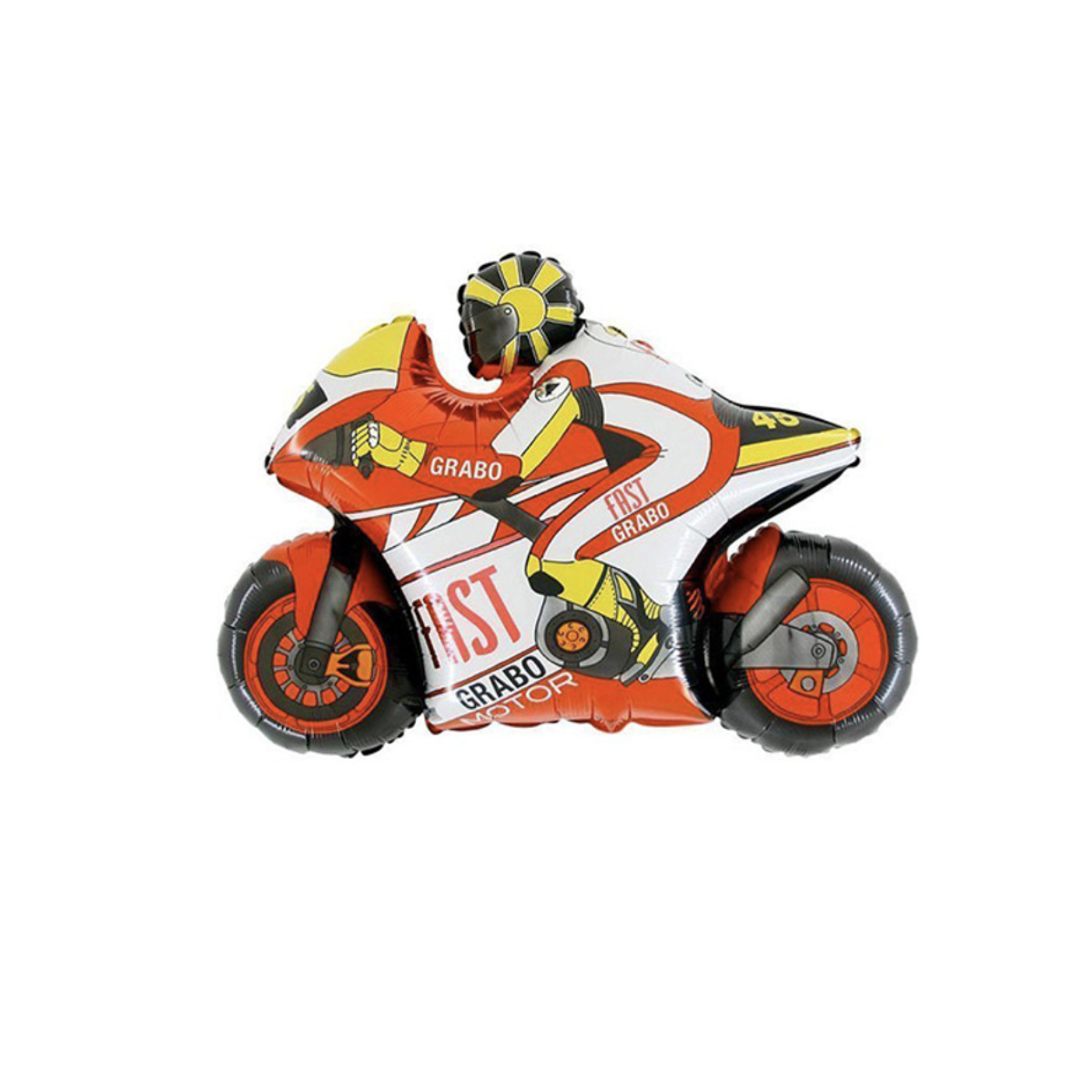 Red Motorbike Supershape Foil Balloon - Inflated Red Motorbike Supershape Foil Balloon - Inflated