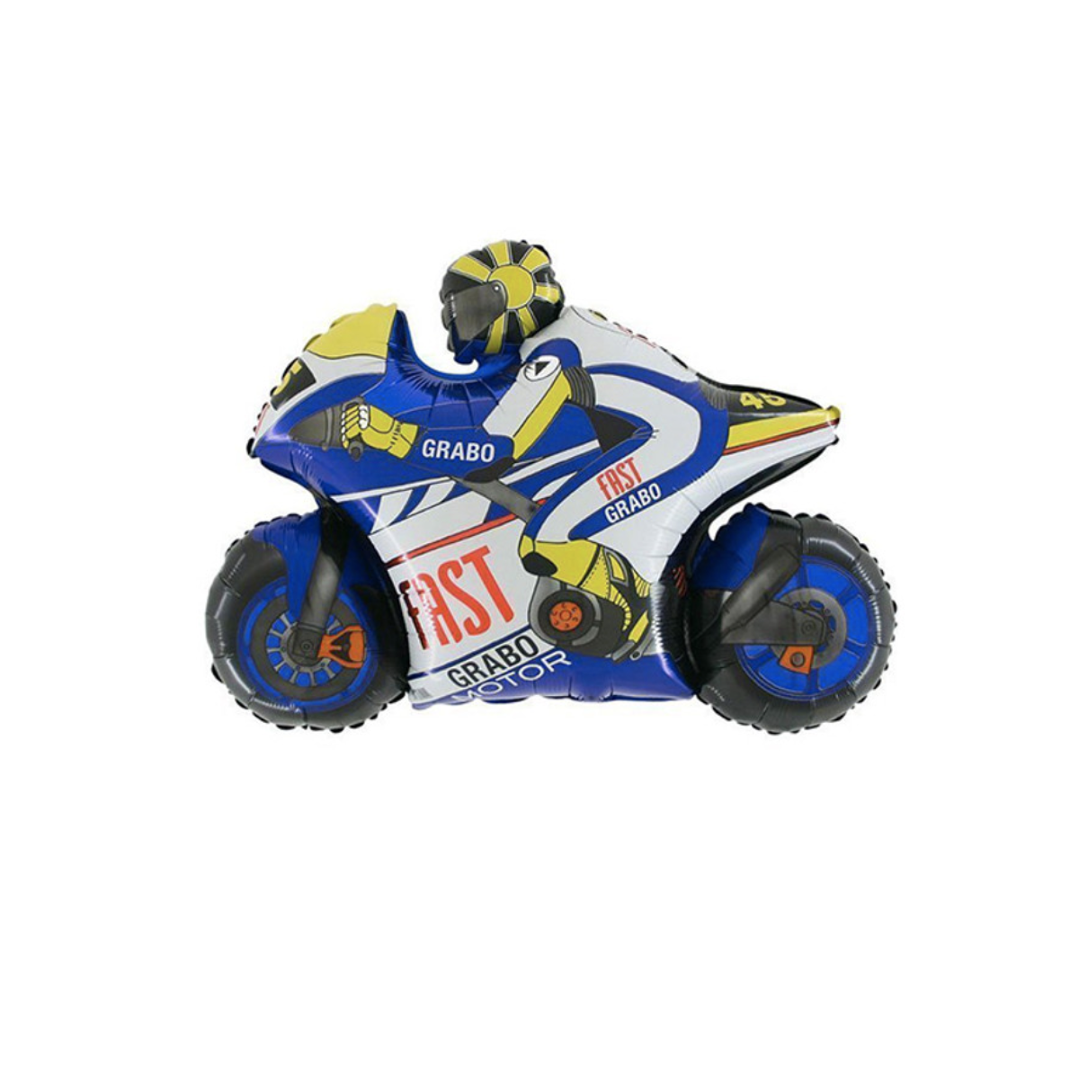 Blue Motorbike Supershape Foil Balloon - Inflated Blue Motorbike Supershape Foil Balloon - Inflated