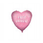 Pink Heart Happy Birthday Foil Balloon - Inflated