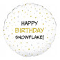 Happy Birthday Snowflake Foil Balloon - Inflated