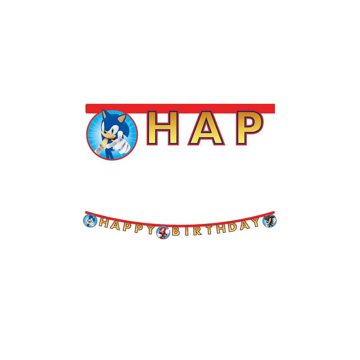 Sonic Happy Birthday Paper Letter Banner