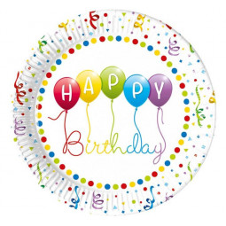 Happy Birthday Streamer Plates