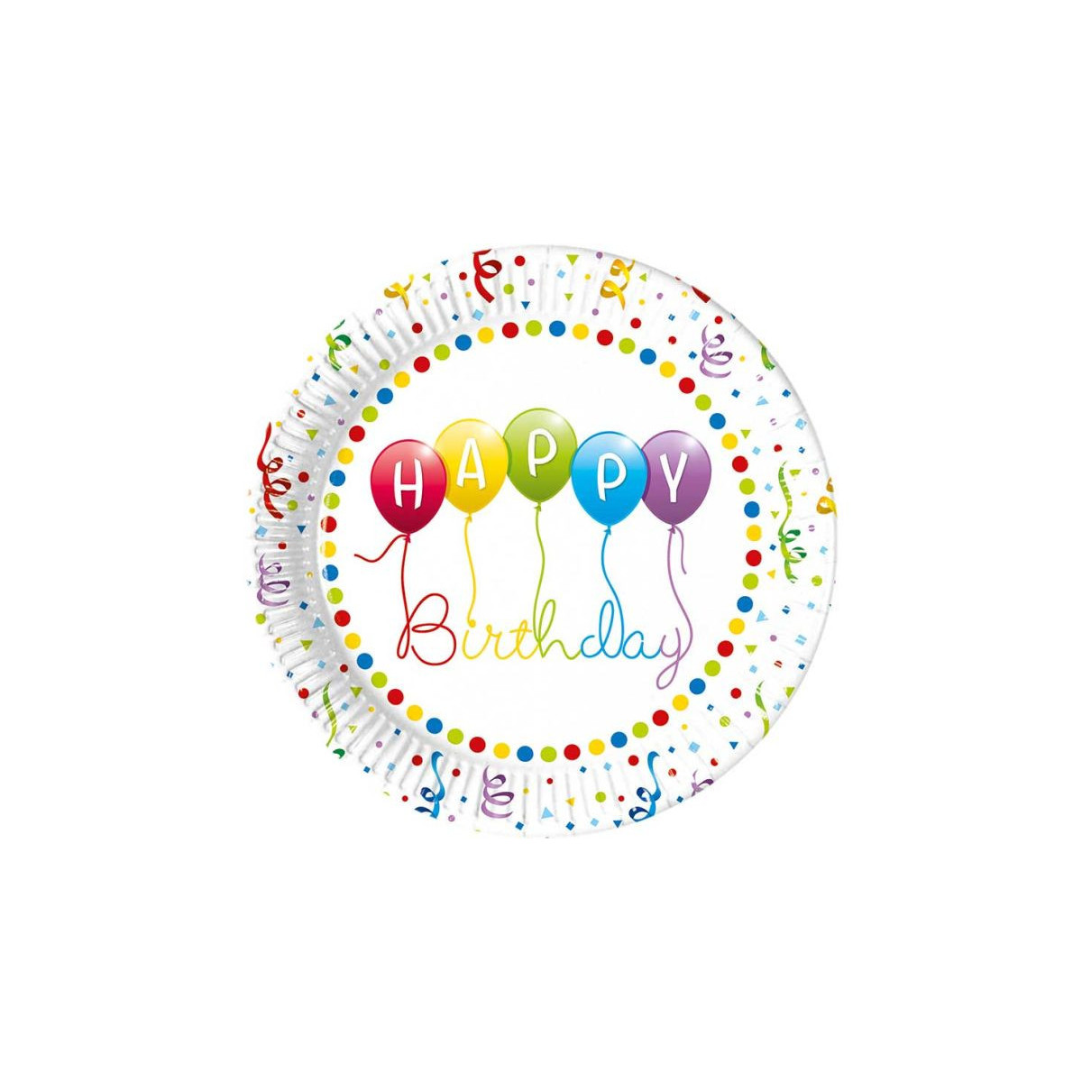 Happy Birthday Streamer Plates