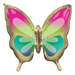 Butterfly SuperShape Foil Balloon - Inflated