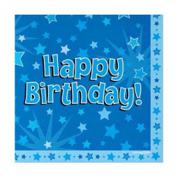 Blue Happy Birthday Napkins
