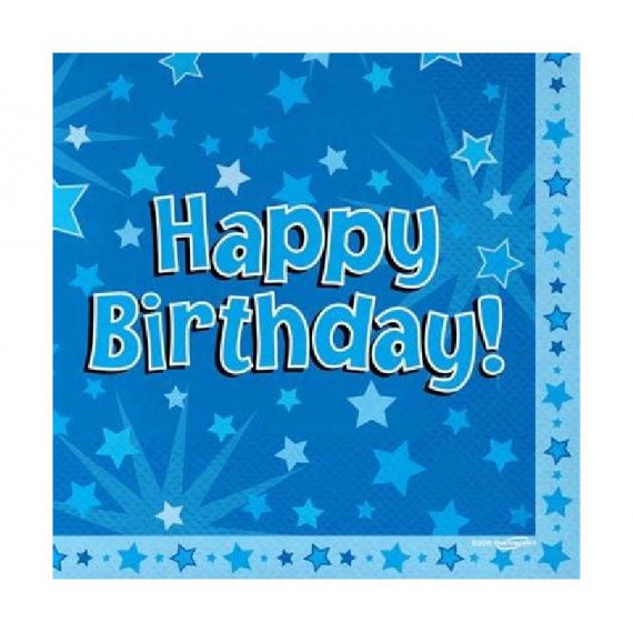 Blue Happy Birthday Napkins