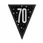 Black 70th Birthday Plastic Bunting