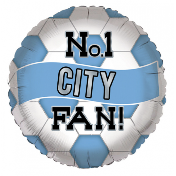 Football City Round Foil Balloon - Inflated Football City Round Foil Balloon - Inflated