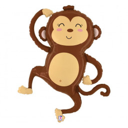 Monkey SuperShape Foil Balloon - Inflated
