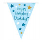 Blue Happy Birthday Daddy Plastic Bunting