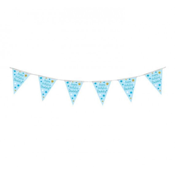 Blue Happy Birthday Daddy Plastic Bunting