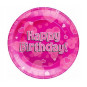 Pink Happy Birthday Plates
