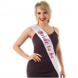 White Bride To Be Sash
