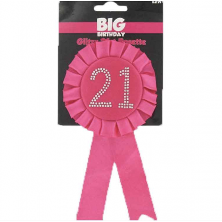 Hot Pink 21st Birthday Rosette