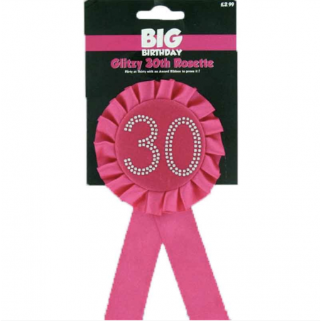 Hot Pink 30th Birthday Rosette