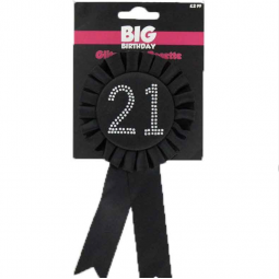 Black 21st Birthday Rosette