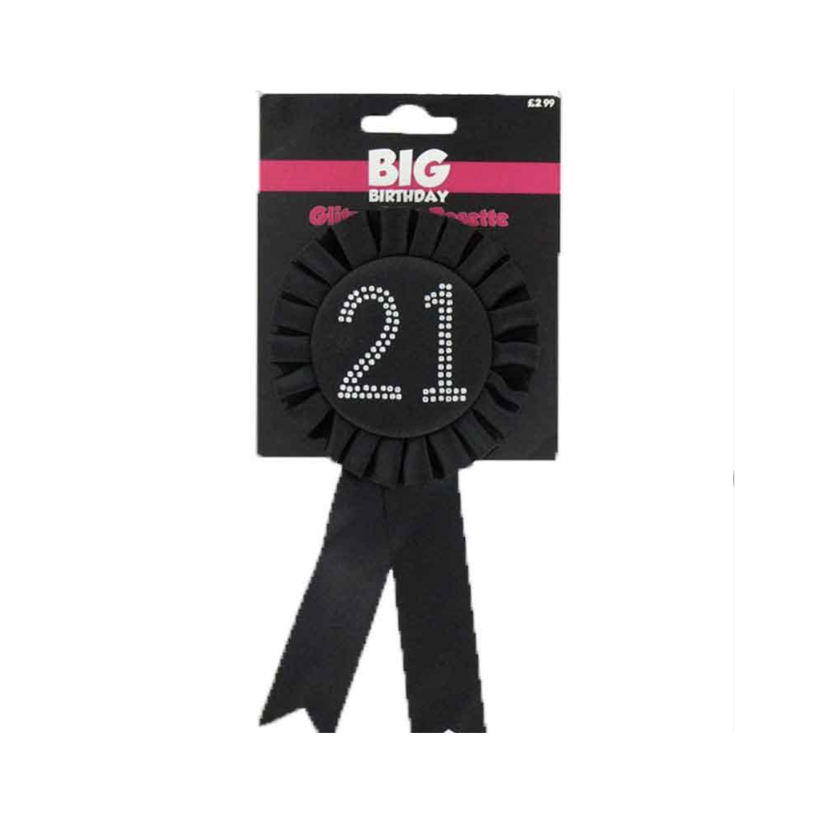 Black 21st Birthday Rosette