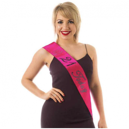 Hot Pink 21st Birthday Sash