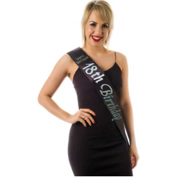 Black 18th Birthday Sash