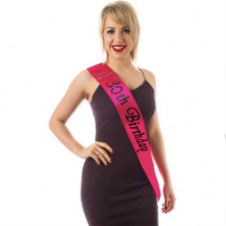 Hot Pink 30th Birthday Sash