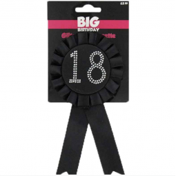 Black 18th Birthday Rosette