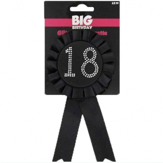 Black 18th Birthday Rosette